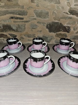 Juego 6 tazas de porcelana castro sargadelos