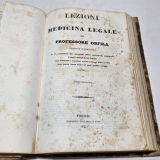 Libro Antico 1841 Lezioni Medicina Legale Orfila