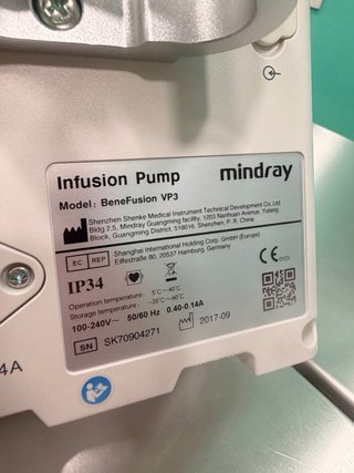 Bomba Infusión Mindray BeneFusion VP3