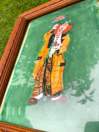 Pintura antigua en cartón