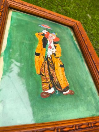 Pintura antigua en cartón