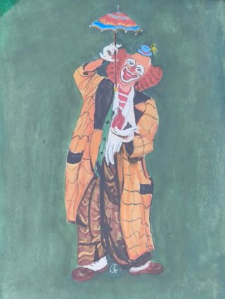 Pintura antigua en cartón