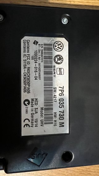 Bluetooth 7P6035730M 9w7 VW