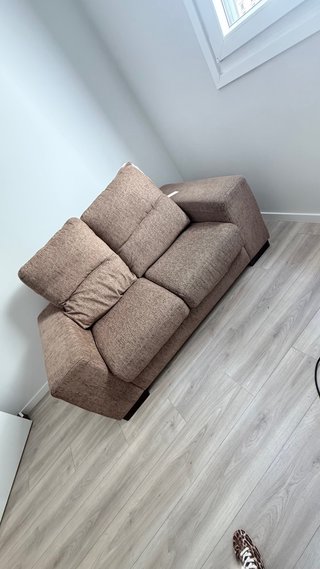 Sofá de tela beige 2 plazas