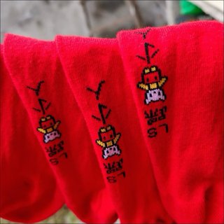 4 Pares Calcetines Suerte Rojos Talla Única