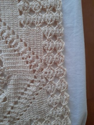 Colcha ganchillo beige