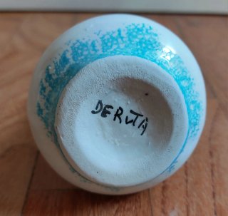 Piccola caraffa ceramica Deruta fiori blu