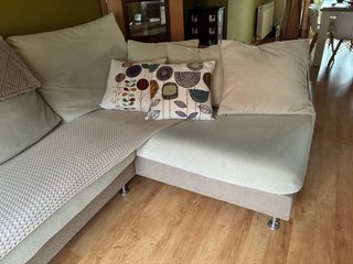 Sofá cheslongue derecho beige