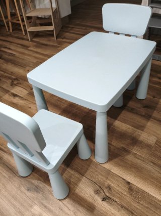 Mesa y 2 sillas infantiles de plástico