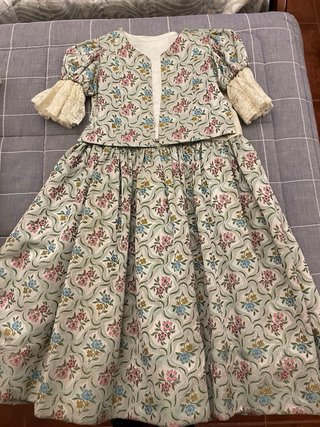 Vestido de fallera niña con flores, tela exclusiva