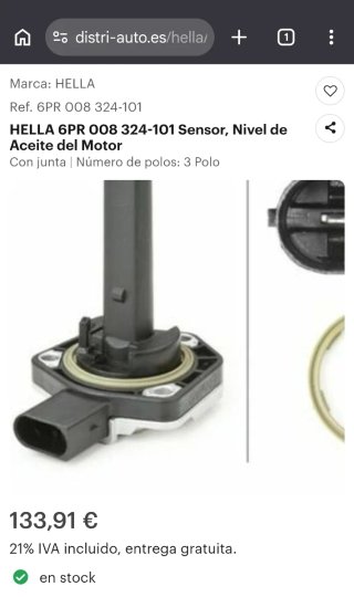 Sensor Nivel Aceite HELLA 6PR 008 324-101
