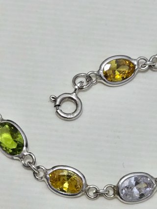 Pulsera Plata 925 Ley Multicolor