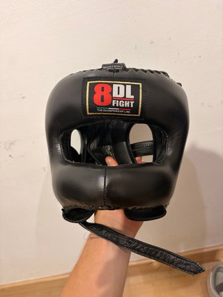 Casco Boxeo Cuero Negro