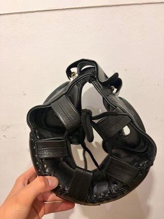 Casco Boxeo Cuero Negro