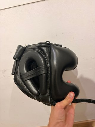 Casco Boxeo Cuero Negro