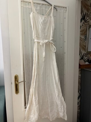 Vestido Ibicenco Largo Blanco entero de encajes