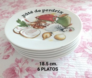 6 Platos  de Porcelana Limoges