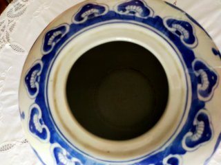 Jarrón Chino Azul y Blanco Porcelana