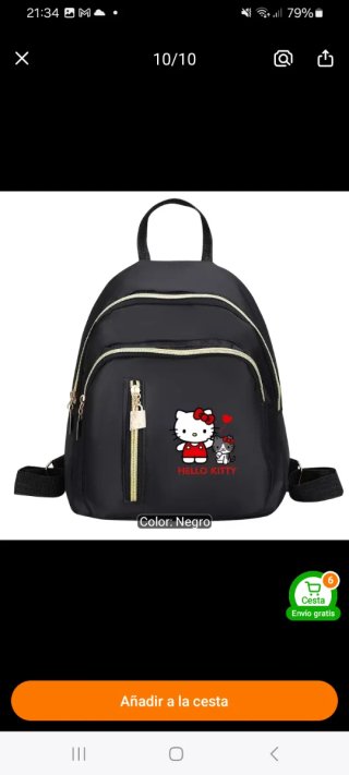 Mochila Hello Kitty Negra