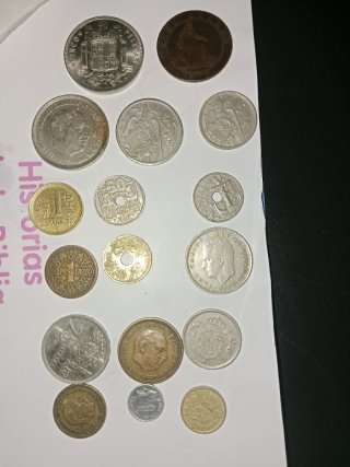 17 Monedas Pesetas España Varias Épocas