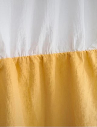 Vestido Tricolor Talla L | Blanco, Amarillo y Azul