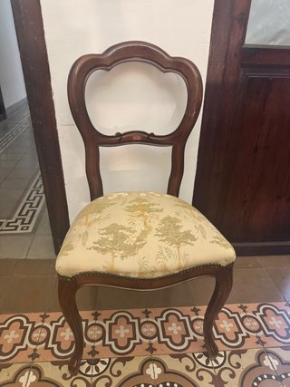 Silla vintage madera y tela