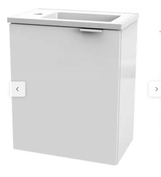 Mueble de baño con lavabo blanco brillante