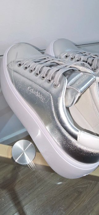 Zapatos plataforma plateados Calvin Klein