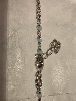 Braccialetto Angelo, Croce e Pietre Azzurre