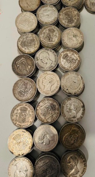 Monedas de 5 Pesetas duros de plata
