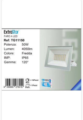 Faretto led 50w faro 6500k interno ed esterno ip65