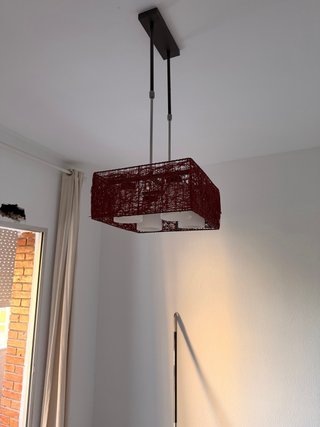 Lámpara de salón moderna tela y metal