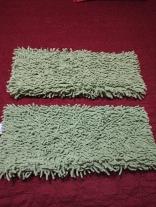 2 Tappeti in Cotone, Verde, per Camera da Letto/Bagno, 50x86