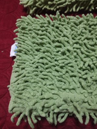 2 Tappeti in Cotone, Verde, per Camera da Letto/Bagno, 50x86