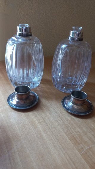 Juego tocador vintage cristal y metal