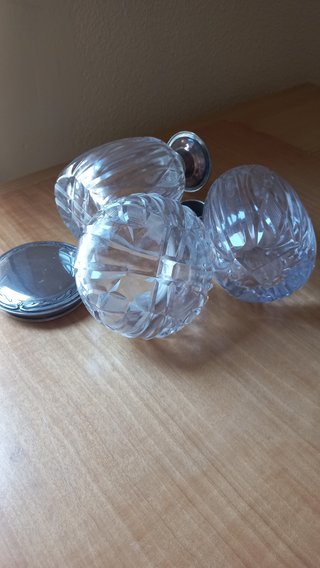 Juego tocador vintage cristal y metal