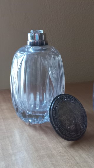 Juego tocador vintage cristal y metal