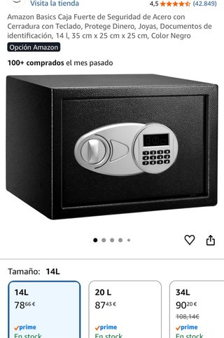 Caja Fuerte Pequeña Digital de Amazon
