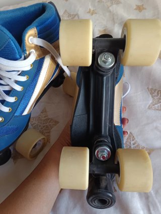 Patines Quad Playlife #42 Azules y Dorados