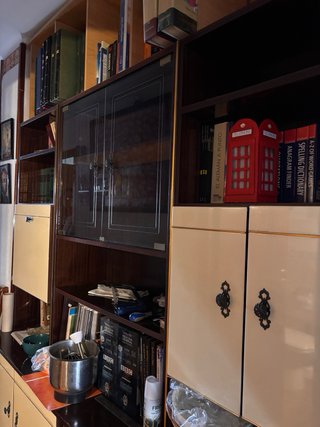 Mueble de madera y cristal 200cm