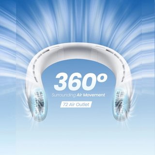Ventilador de cuello blanco con pantalla digital