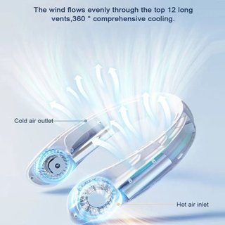 Ventilador de cuello blanco con pantalla digital