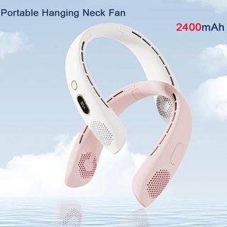 Ventilador de cuello blanco con pantalla digital