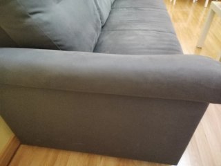 Sofá 3 plazas tela beige/gris