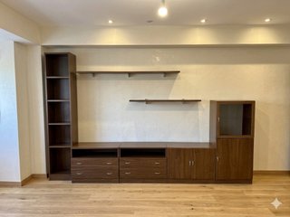 Mueble TV y Estantería Madera Oscura Como nueva