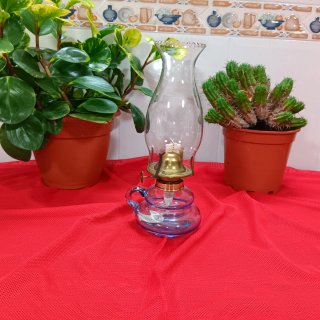 Lámpara de cristal azul claro