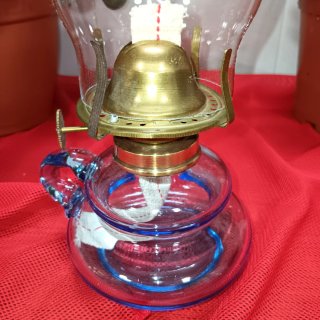 Lámpara de cristal azul claro