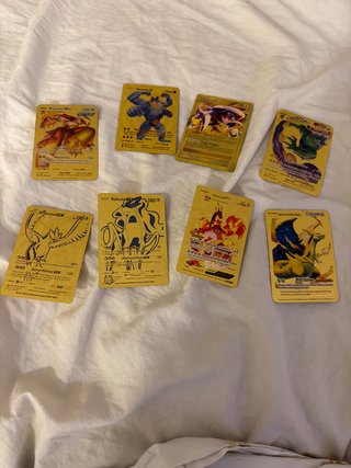 Cartas Pokémon Doradas (Set de 7)