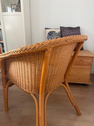 Butaca de mimbre/vímet y madera