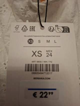 Top Bershka Corsé Encaje Blanco XS